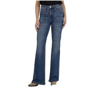 KUT From The Kloth Women Size 10 Blue Ana Fab Ab Super Flare High Rise Jeans